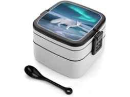 Lancheira Bento Empilhável White Fox Com Tampas, Lancheira Térmica Para Adultos, À Prova De Vazamentos, 2-compartimentos