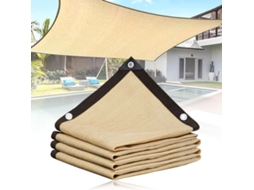 Rede De Sombreamento Retangular Bege Com Proteção Uv (3x4 Metros), Adequada Para Jardins, Estufas, Piscinas E Espaços Exteriores.