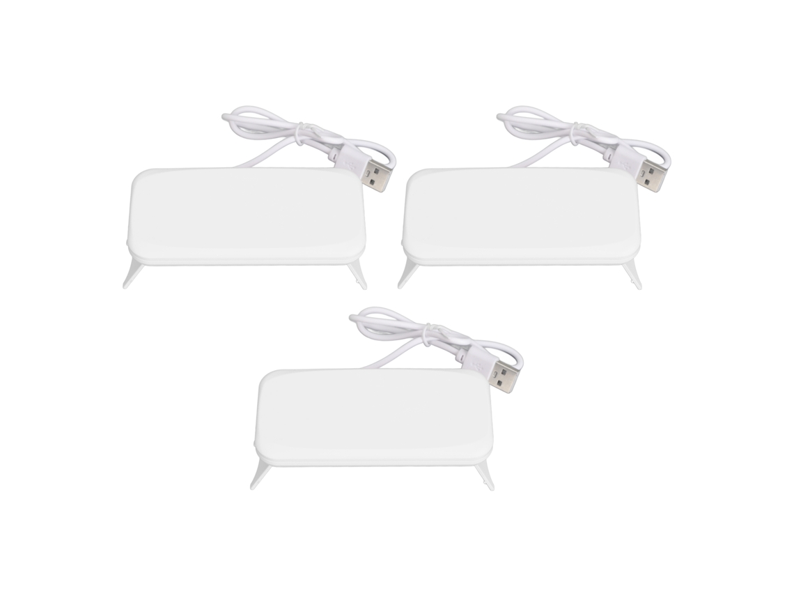 Secador De Unhas Mini Led Em Forma De Rato Portátil Usb 3 Peças Para Salão E Casa Branco