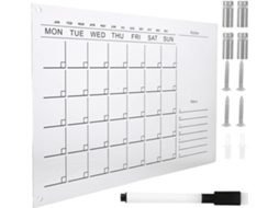Conjunto de 1 Quadro Branco Acrílico para Parede, Organizadores Semanais e Decorativos Reutilizáveis