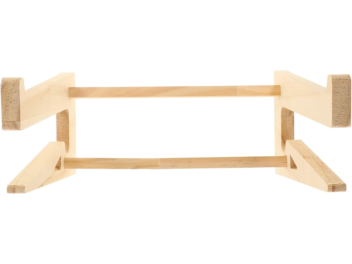 Suporte Para Notebook Em Madeira Cor Cáqui, Elevador Ergonômico Para Escritório E Suporte De Teclado