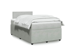 Vidaxl Cama Boxspring Com Colchão 120x190 Cm Veludo Cinzento-claro
