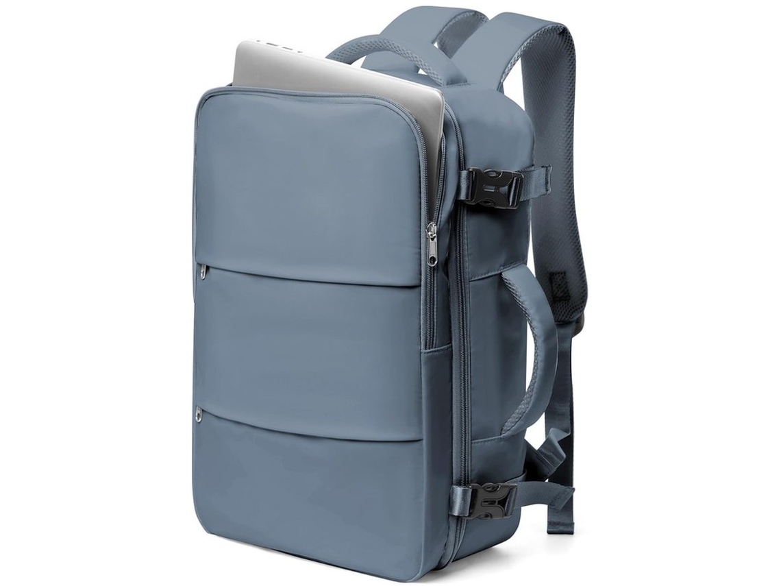 Rústica - Mochila - Leve - Com Compartimento Para Laptop De 15.6 Polegadas - Apropriada Para O Avião - Senhoras E Senhores - Cinzento Azul - 45x36x20