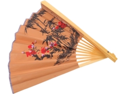 Leque Decorativo Tradicional Chinês Feito Papel Bambu 0 9 Decoração Parede Salas Estar Festas Oriental À Mão M GOKOCO