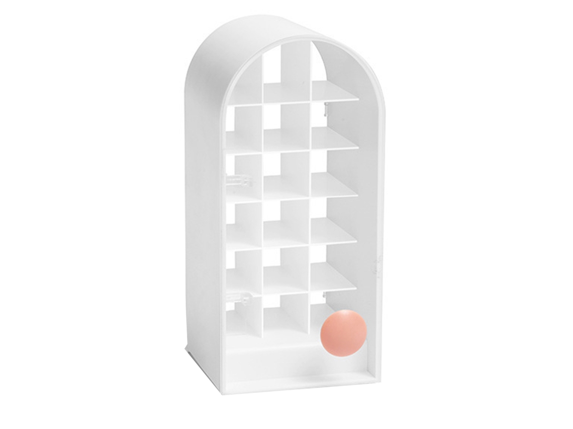 Rack de Armazenamento de Batom com 18 espaços e porta anti poeira moldagem de castelo branco S/MARCA