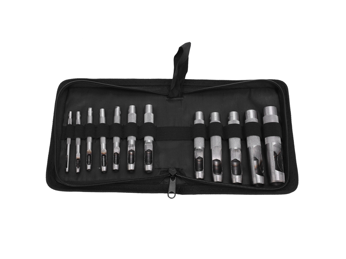 Conjunto de 12 Perfuradores YURU, para Cinto, Aço Carbono, Artesanato, Couro, Multifuncional S/MARCA