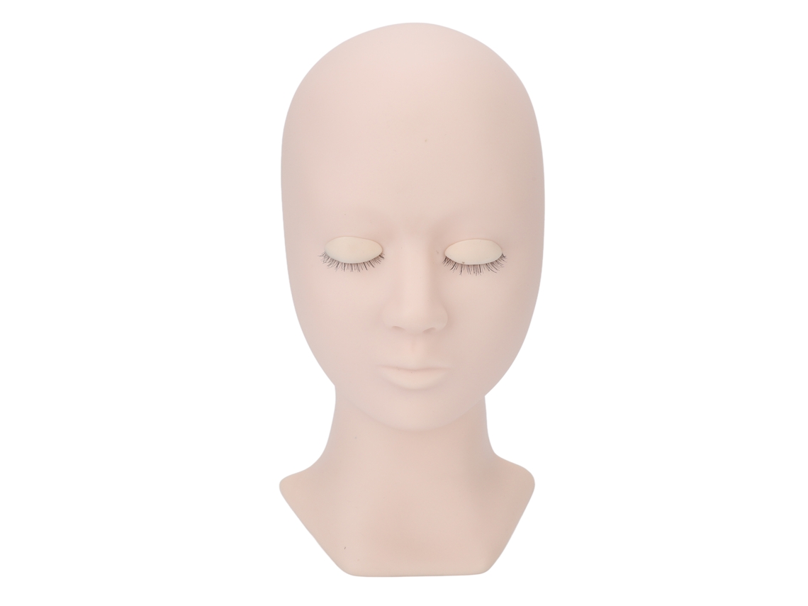 Cabeça De Boneca Para Cílios Com Olhos Removíveis Silicone Prática De Maquiagem Esterilizada Palha