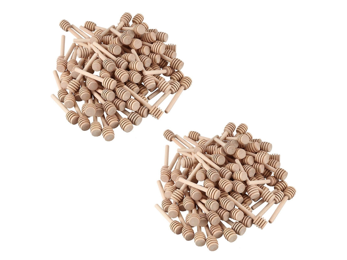 200 Mini Palitos De Mel De Madeira 3 Polegadas Envolvidos Individualmente