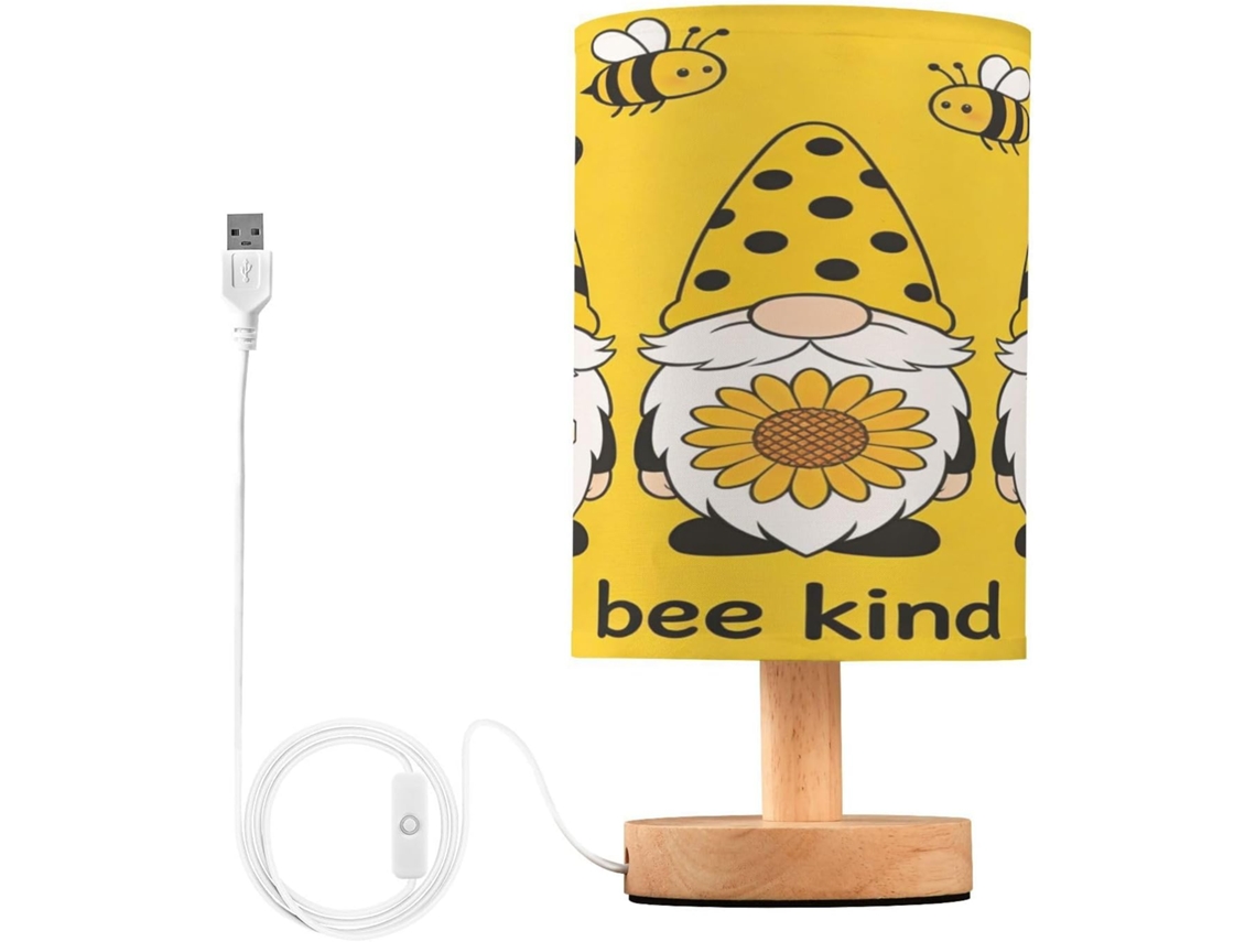 Luminária de mesa USB no formato Abelha para quarto infantil pequeno