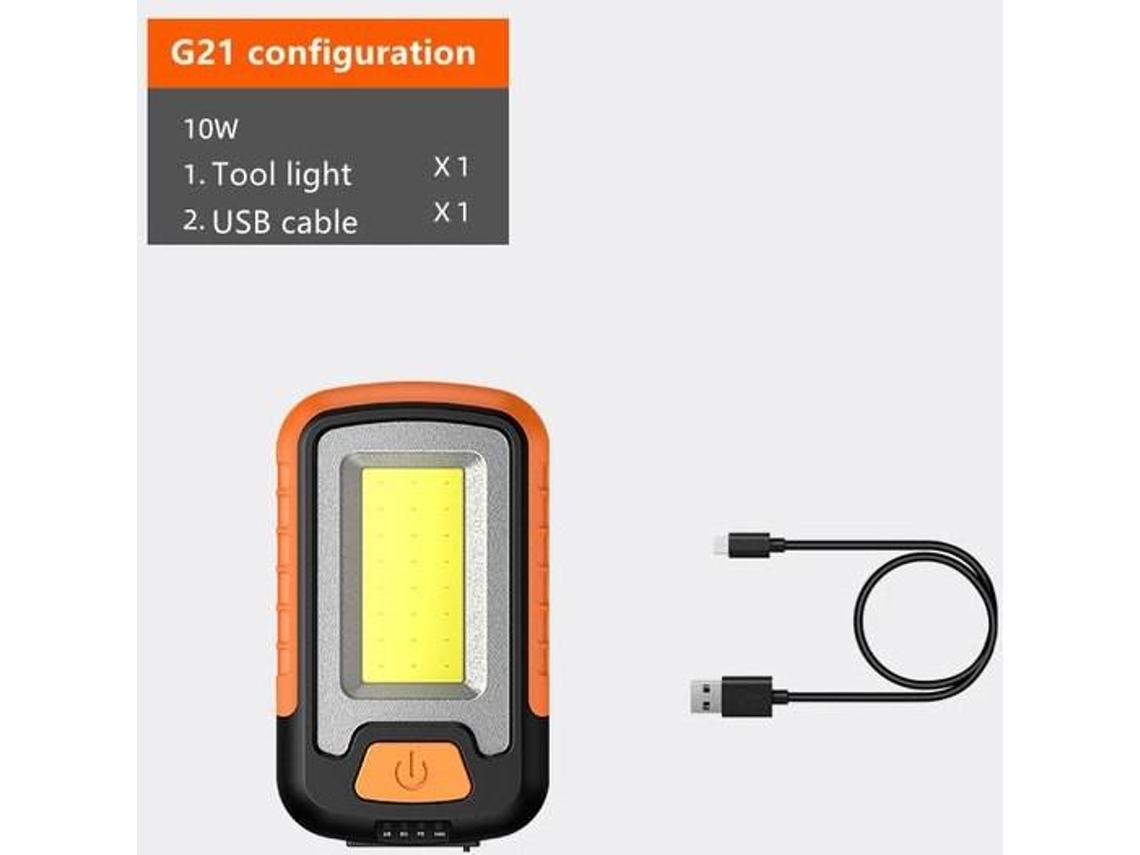 Luz de Trabalho Usb Recarregável Cob Lanterna Led Portáti SLINK00552