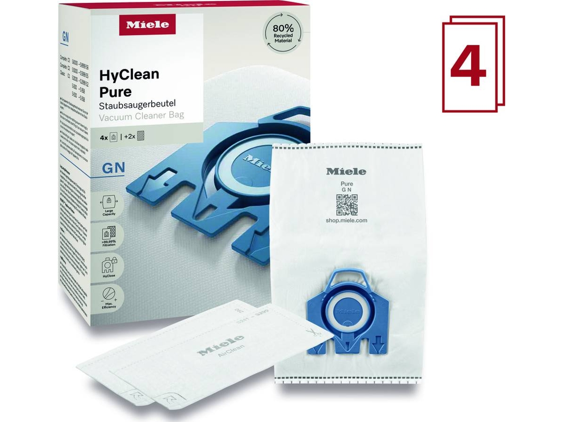Saco de Aspirador MIELE Hyclean Pure Gn 4 Sacos de Pó 4 5 L