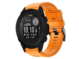 Pulseira De Relógio Lurelia Para Garmin Descent G1 Em Silicone Laranja