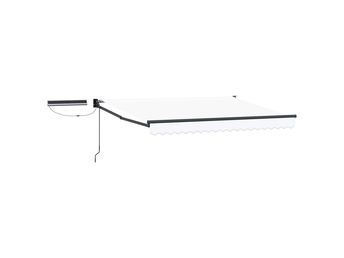 Conjunto 1 Toldo Elétrico Vidaxl Branco Poliéster (3 X 2,5 M)