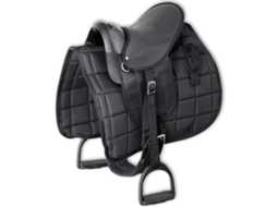 Vidaxl Conjunto Sela Para Póneis 10" Preto