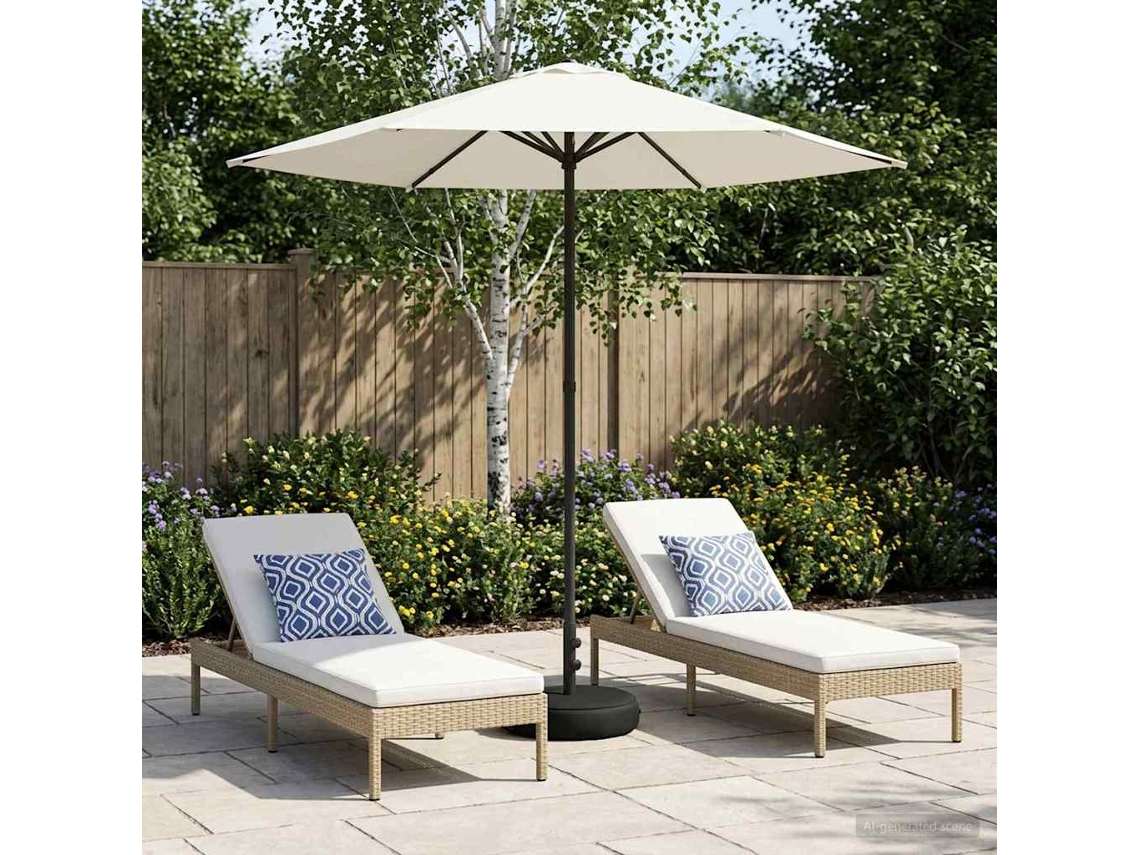 Vidaxl Parasol De Jardim Com Base 230 X 230 Cm Poliéster Retangular