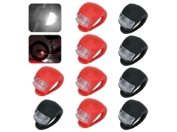 Yuru kit de Luzes para Bicicleta 10 Unidades: Luz Dianteira, Traseira e de Roda Led em Silicone com 3 Modos de Iluminação
