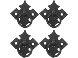 Conjunto De 4 Puxadores Redondos Mipcase Em Ferro Antigo Preto Com Furo Único Para Armários E Cômodas