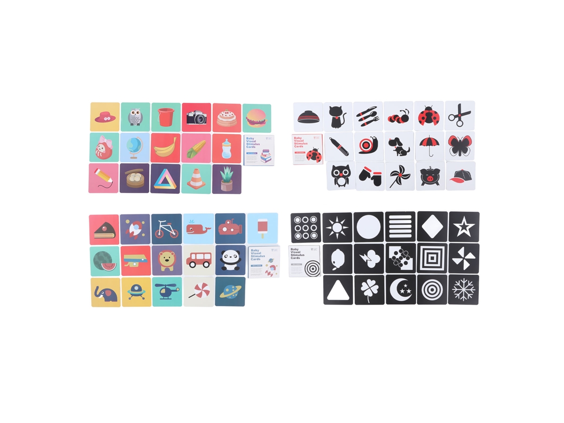 Mali 64 Cartões de Alto Contraste para Bebê Estimulação Visual Educação Infantil Inicial