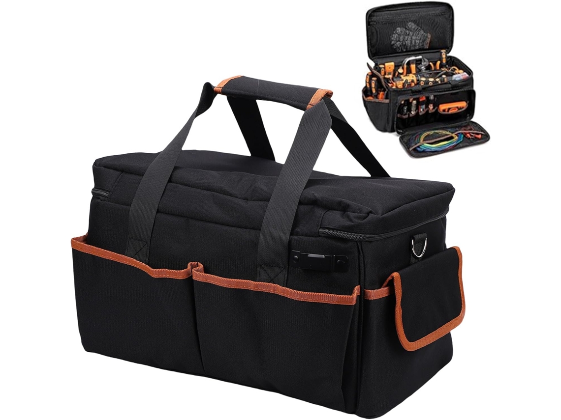 Bolsa Para Ferramentas Com Abertura De 43cm 17 Polegadas, 20 Bolsos, Resistente E Durável, Em Tecido Oxford, Com Alça De