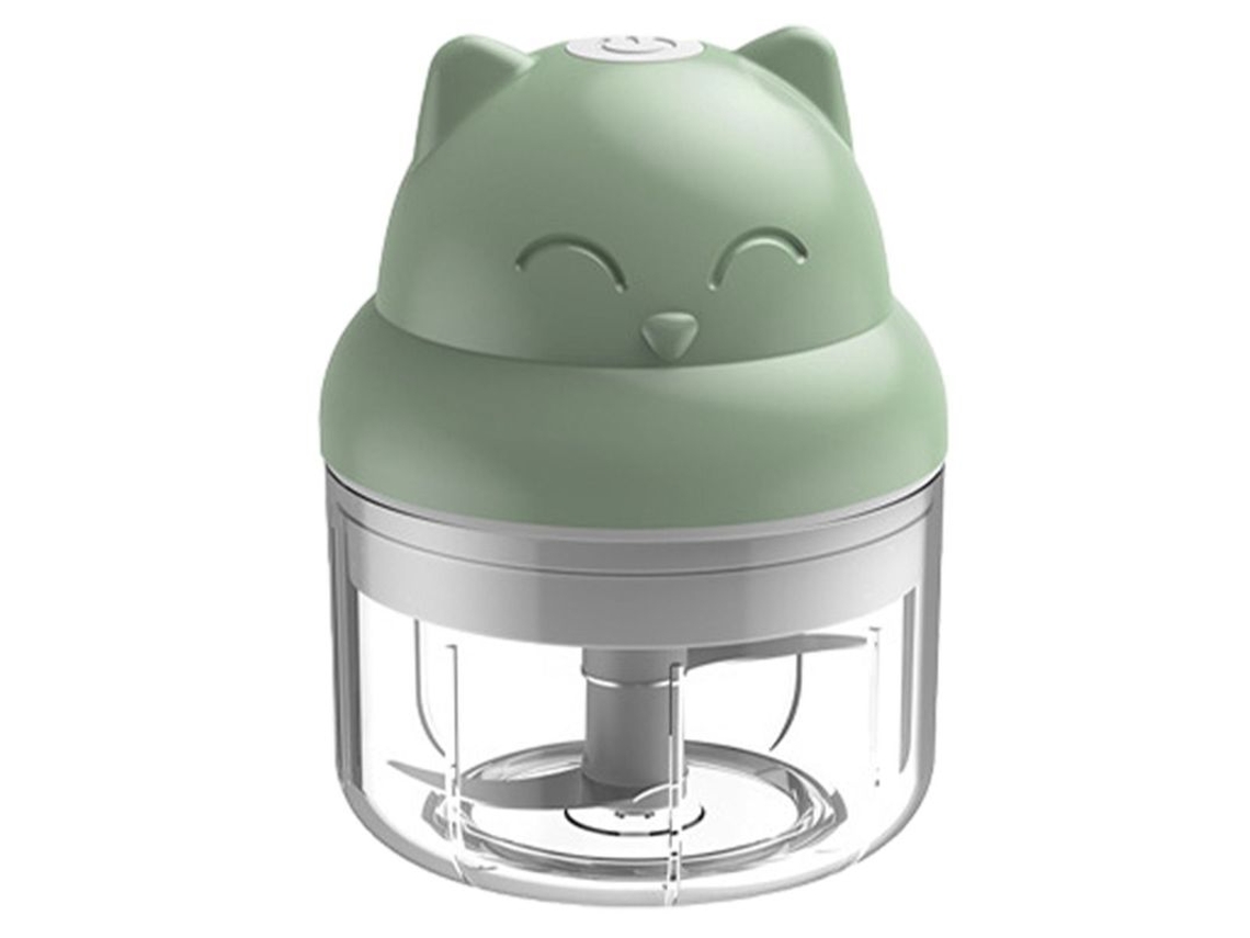 Mini Processador De Alimentos Elétrico Com Botão, Ciano
