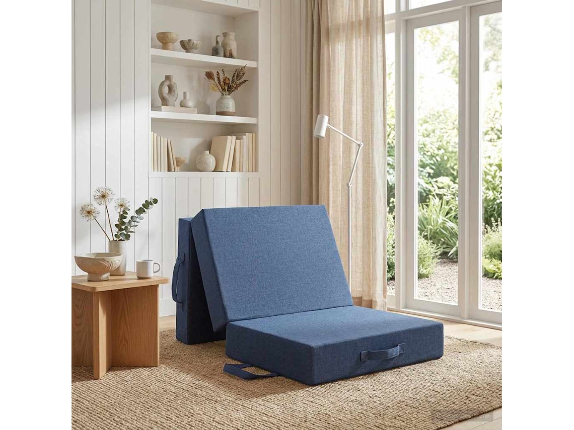 Vidaxl Sofá Cama Dobrável 75 X 67 X 45 Cm Azul