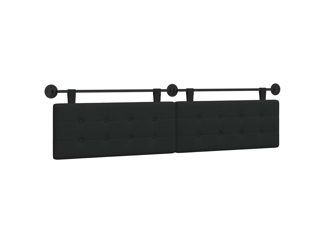 Conjunto 1 Cabeceira De Quarto Vidaxl Preto Tecido (210 X 55 X 5 Cm)