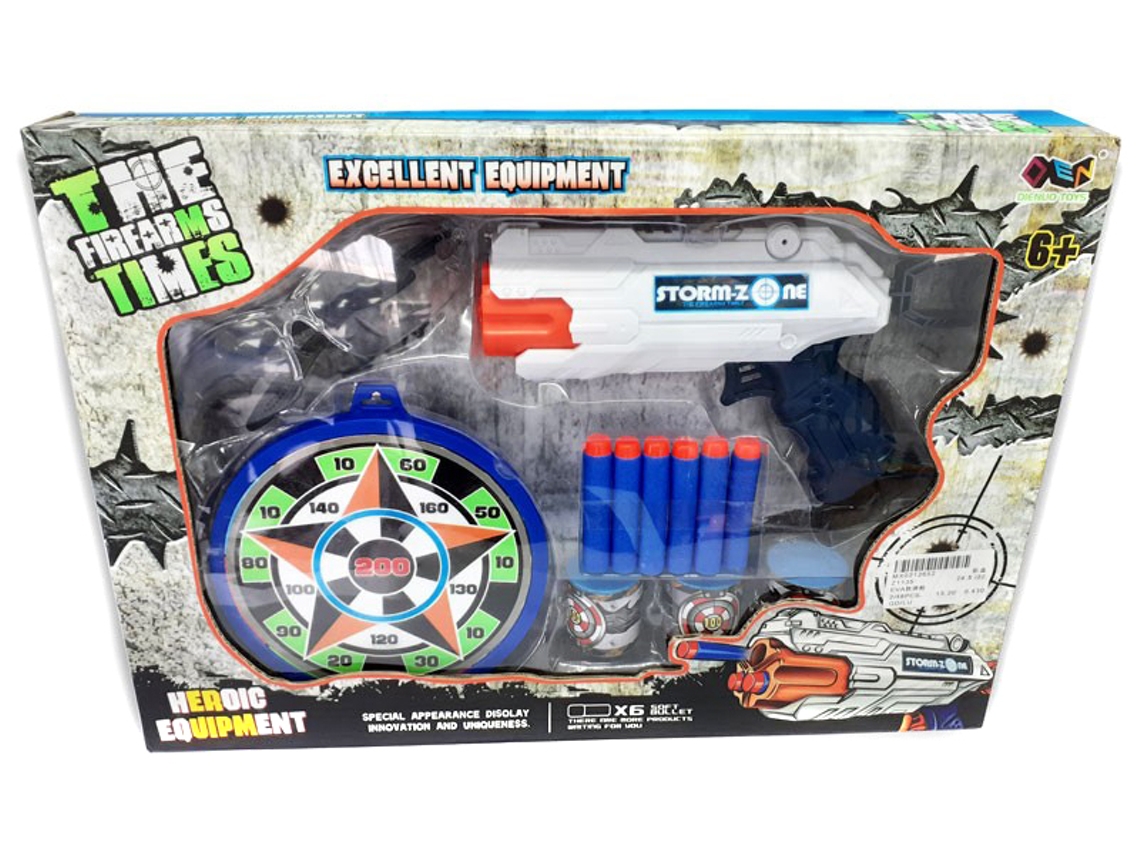Brinquedo IMPORTACION Pistola 22 cm. dardos e óculos