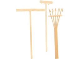 Kit de Rastelo de Bambu Pequeno Inoomp para Jardim Zen e Decoração de Mesa Hipoalergênico e Prático Design Elegante CHABERLU