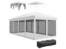 Tenda Pop up 6x3 M, gazebo dobrável, creme com 6 paredes laterais anti UV, bolsa de transporte S/MARCA