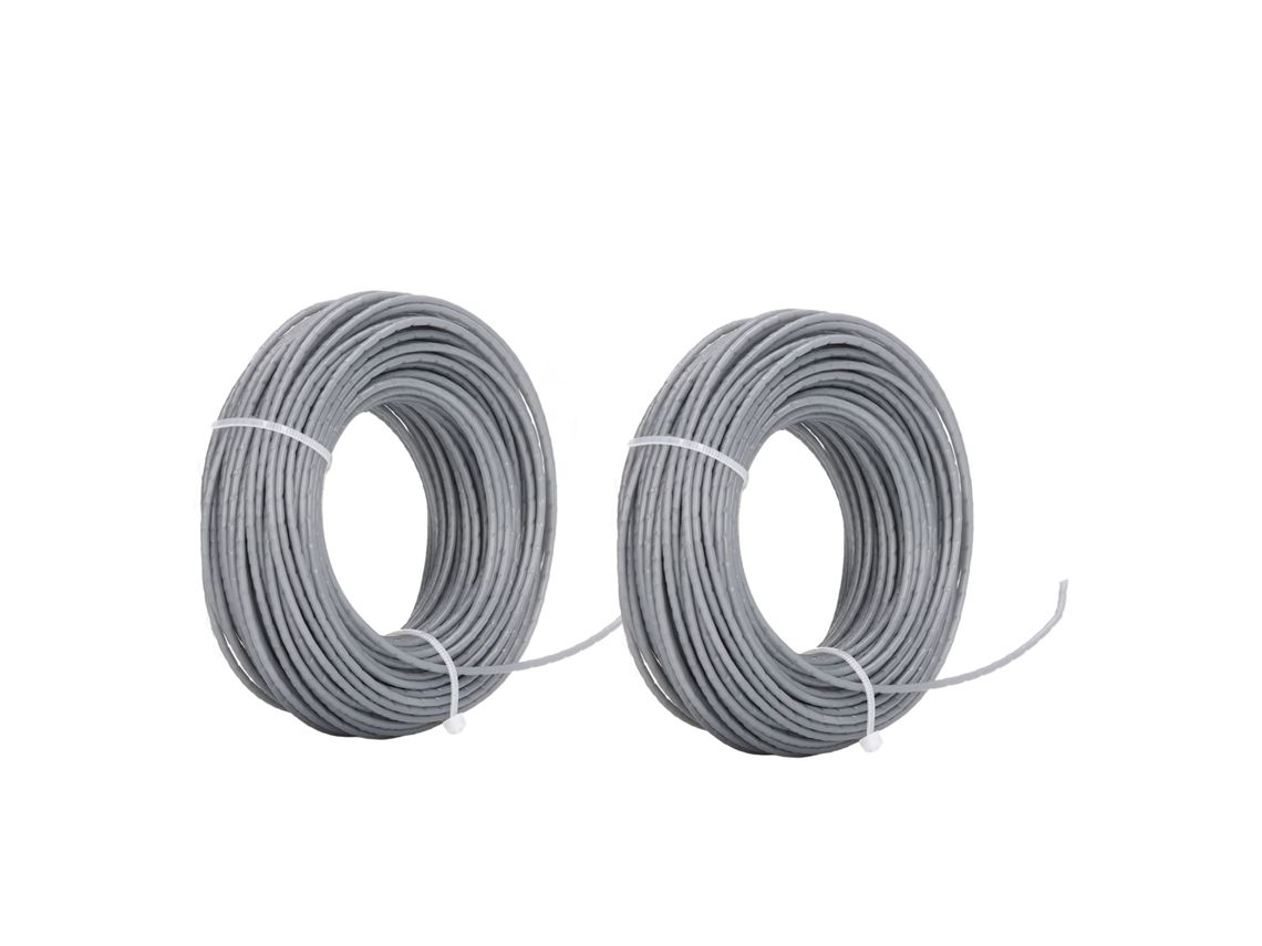 Fio cortador de grama 24m 2.0mm nylon cinza para Bosch Art 24 27 30 36