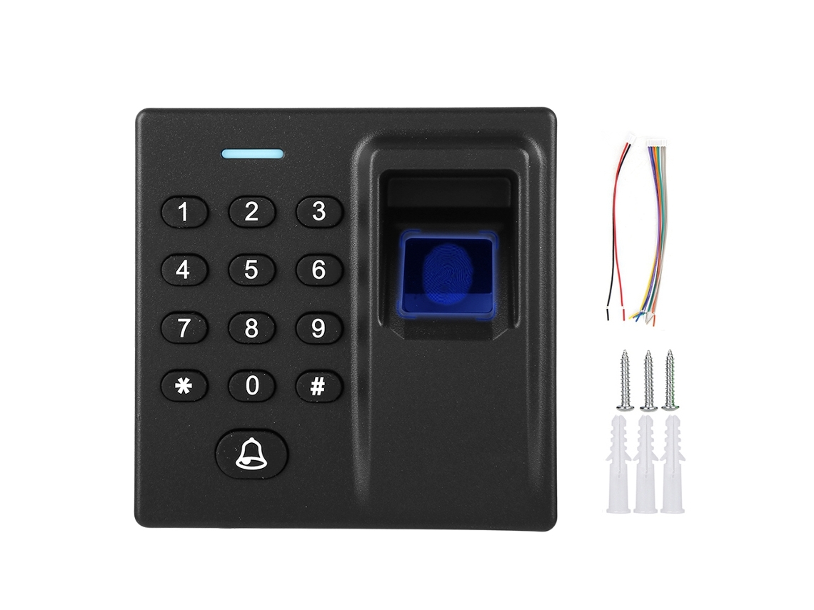 Sistema De Control De Acceso Com Teclado, Leitor De Impressões Digitais E Cartão, Senha, Preto, Dc12v