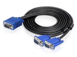 Cortina Lurelia Cabo Vga com divisórias, 1 entrada e 2 saídas para