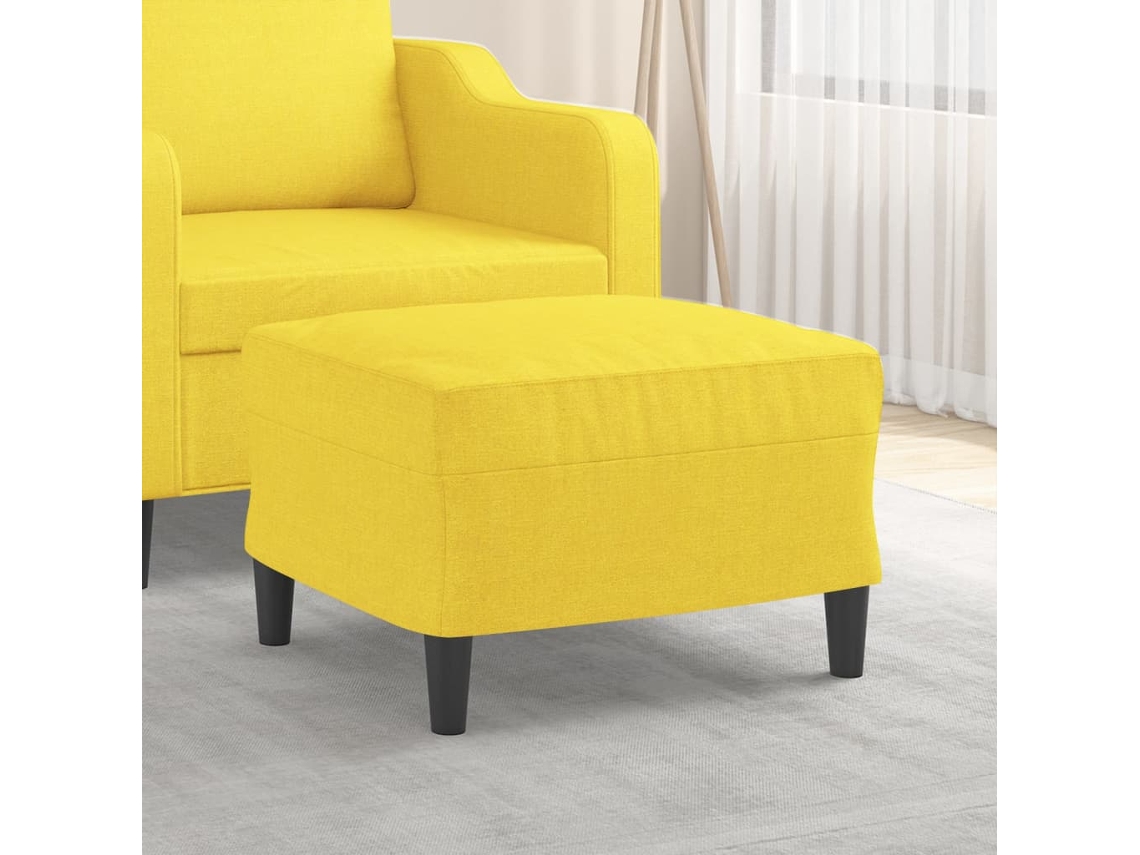 Vidaxl Apoio De Pés 60x50x41 Cm Tecido Amarelo-claro