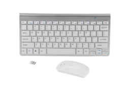 Aetheria kit Teclado e Mouse Sem Fio 2.4ghz Slim Prata para Desktop Laptop com 12 Teclas Multimídia