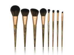 Beauty In Motion, Pincéis De Maquiagem Para Fortalecer A Mentalidade, Estojo Portátil Com Fecho De Pressão Que Acomoda Fibras Veganas, Para Retoques S