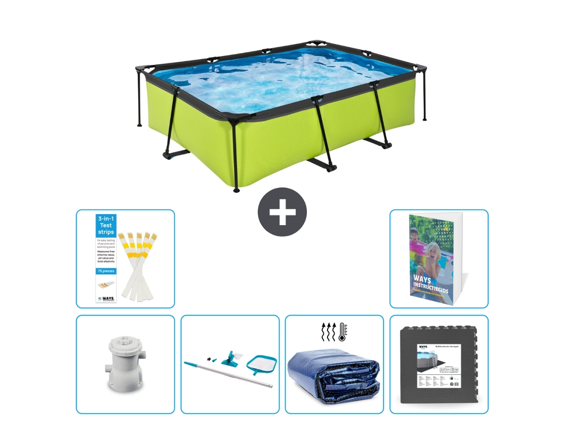 Piscina Exit Retangular 220x150x65 Cm 5 peças S217 EXIT TOYS