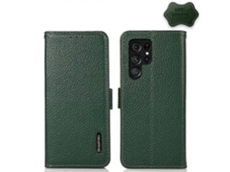 Capa De Celular Khazneh Em Couro Cor Lichia Com Fecho Magnético Lateral E Proteção Rfid Para Samsung Galaxy S23 Ultra 5g