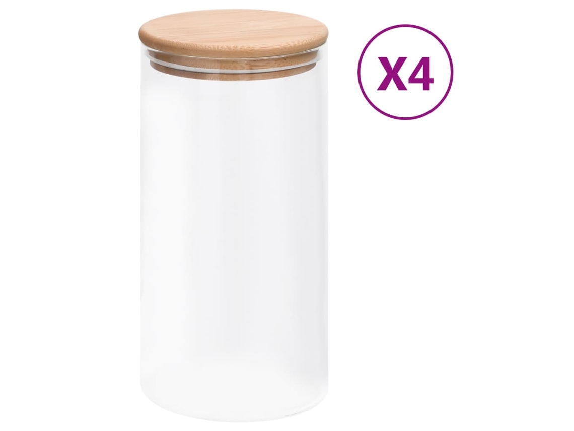 Storage Glass Jar, Storage Glass Jars Vidaxl Transparente Vidro (n/a)