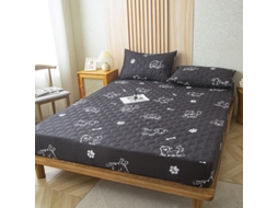 Protetor De Colchão Impermeável Czhhmart( Fitted Sheet) 200cmx220cm (com Par De Fronhas) Cinza
