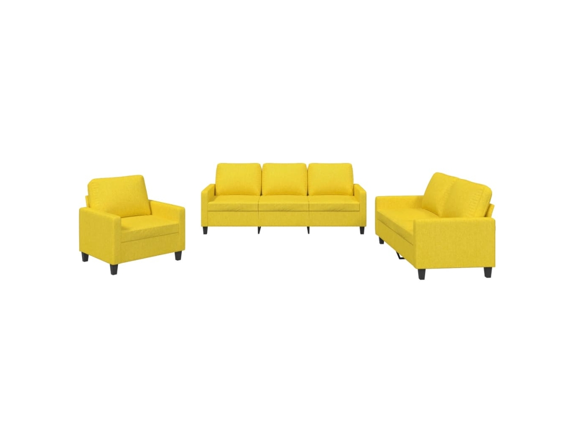 Conjunto De Sofás Vidaxl Amarelo Tecido (78 X 77 X 80 Cm)