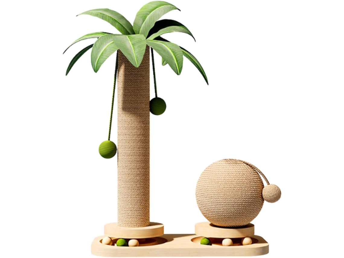 Arranhador De Dois Níveis Com Bola Pendurada, Torre De Sisal