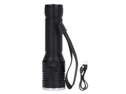 2026 linterna Led Telescópica com Zoom 2000lm Função Protectora Barril de Alumínio Negro para Camping e Exterior