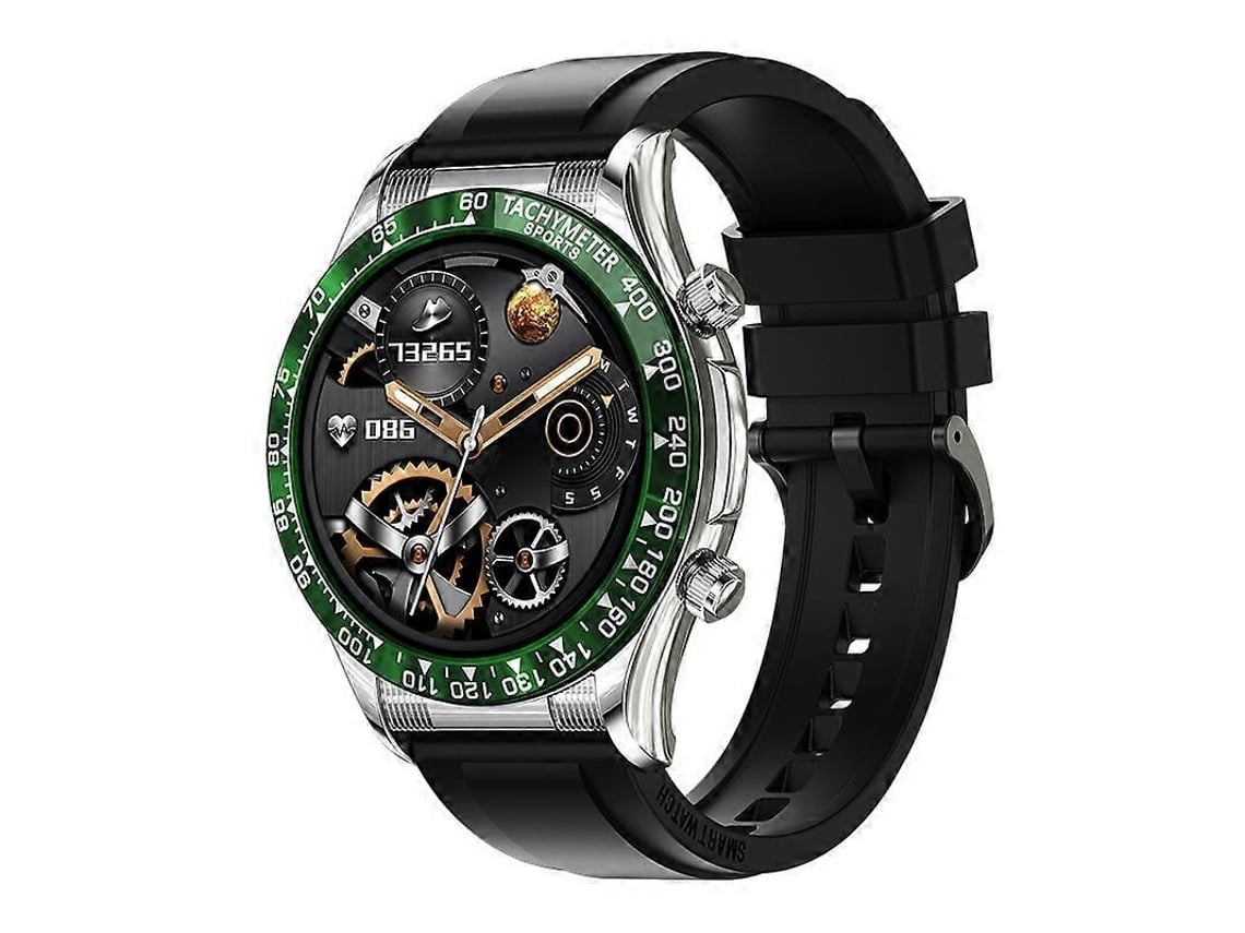 Relógio inteligente Loaniy E18 Pro com chamadas Bluetooth e função NFC, cor silicone verde VONKELIOS