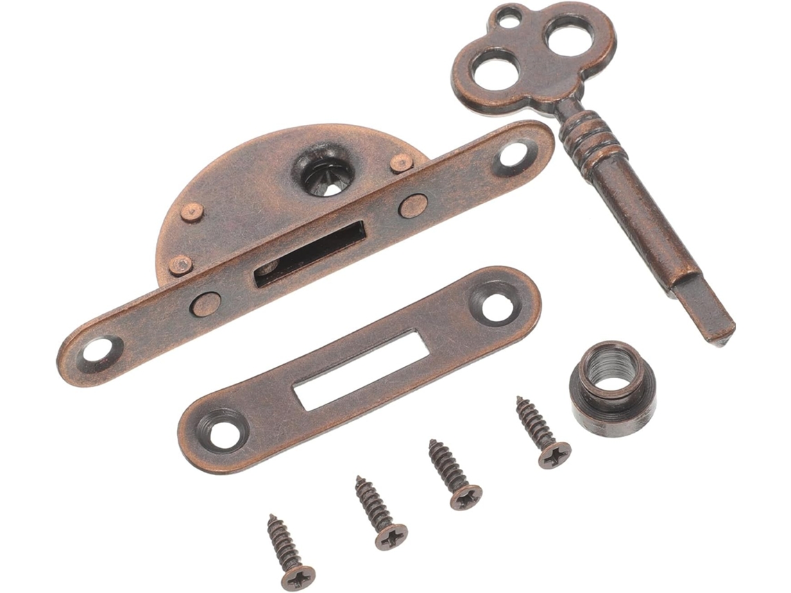Fechadura Semicircular Antiga Com Chave Para Portas De Guarda-roupas