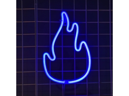Enfeite Decorativo, Formato De Chama, Cor Azul, Alimentação Usb, Funcionamento A Bateria, Aplicação Doméstica Versátil Em Diferentes Espaços