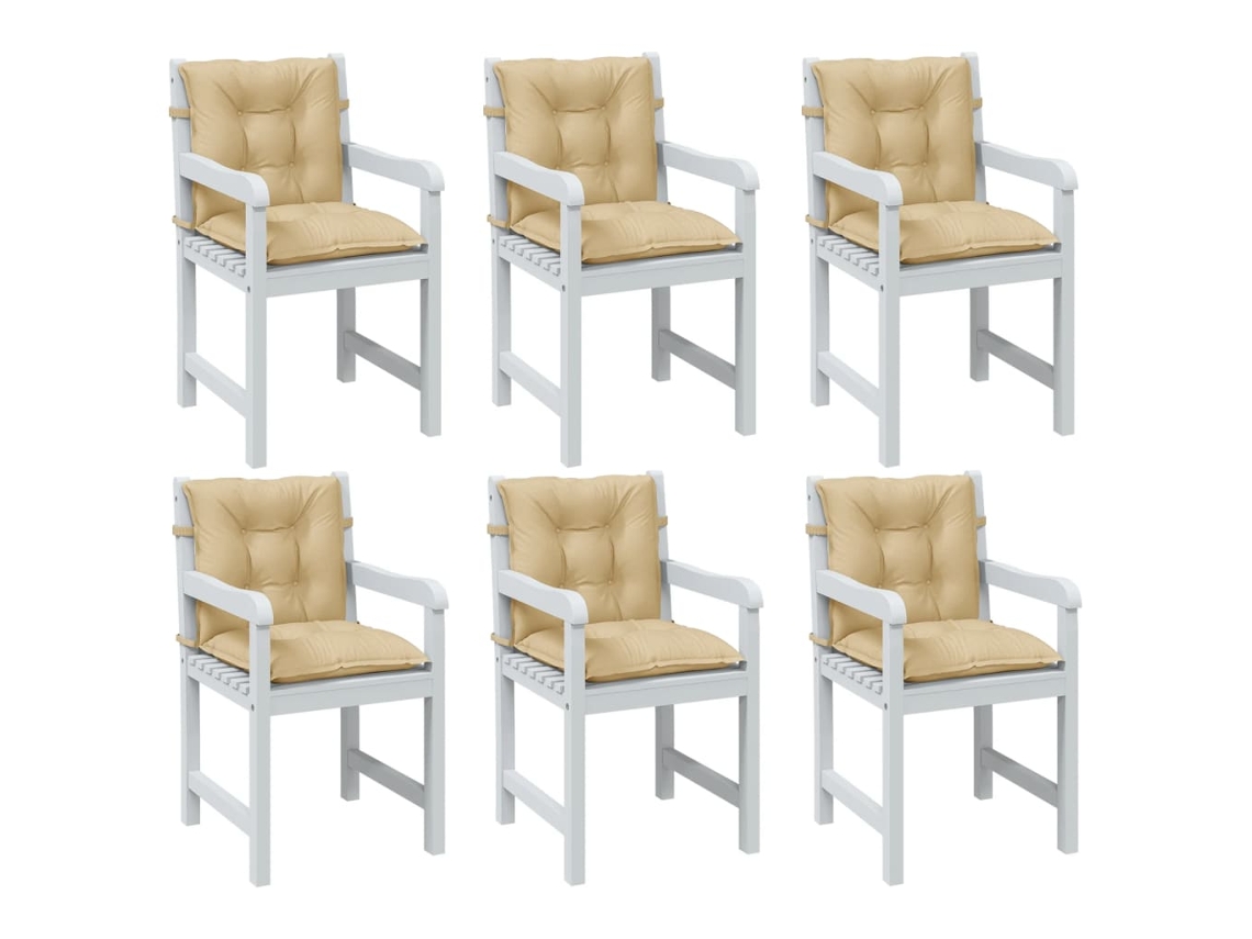 Vidaxl Almofadões Lombares P/ Cadeiras 6pcs Mesclado Tecido Bege