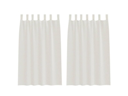 Conjunto 2 Cortina De Voile Vidaxl Creme Poliéster (175 X 140 Cm)