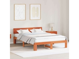 Vidaxl Estrutura Da Cama Com Cabeceira Marrom Cera 160 X 200 Cm