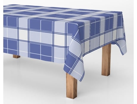 Toalha de mesa em rolo Exma Antimanchas Azul Aos quadrados Clássico 140 cm x 25 m