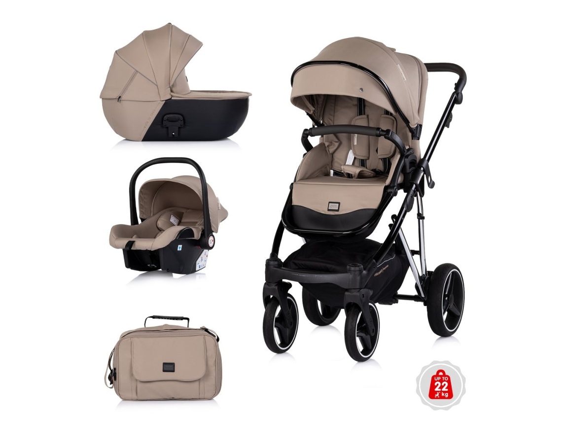 Carrinho De Bebé 3 Em 1 Imperium Para Bebés Até 22 Kg - Chipolino - Latte